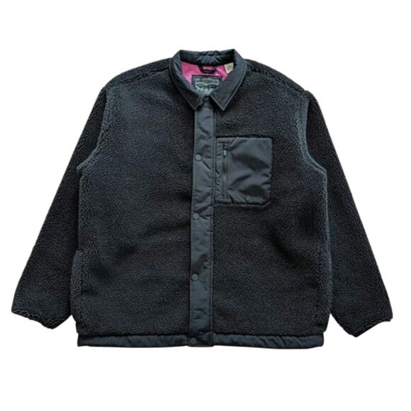 Levi's Buchanan Sherpa Men's Jacket Size Small Black Meteorite Pink - Picture 7 of 16